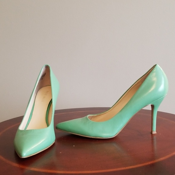 teal green pumps